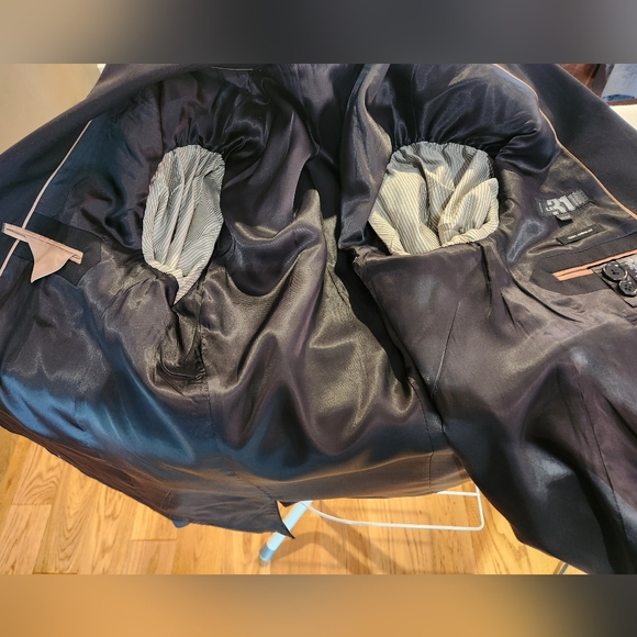 Le 31 Simmons Black Wool Mens Suit Jacket Blazer sz 42 Pants sz 34 Work Formal - Picture 14 of 15